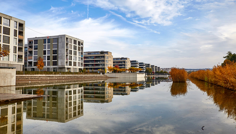 Teiche, wie hier in Opfikon (ZH), können in kurzer Zeit grosse Wassermengen fassen. Das wird in Zukunft von Bedeutung sein, wenn durch den Klimawandel Starkniederschläge häufiger und heftiger werden (Foto: Eawag, Max Maurer).